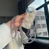 Nova corrente de celular em liga de cristal borboleta preta, corrente diagonal, corrente para capa de celular anti-perda, diy fofa criativa ins