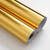 Papel Tapiz Autoadhesivo Dorado de 40 cm de Ancho Pegatina de Pared de Lámina Dorada Lujoso Amarillo Dorado Autoadhesivo Cocina a Prueba de Aceite