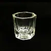 Pequeño recipiente octogonal de cristal para líquido de arte de uñas, taza para lavar pinceles, taza especial para líquido de uñas de cristal para mezclar, vidrio transparente