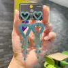 Brincos de Corrente Longa com Garras Exageradas Elegantes de Prata S925 com Strass para Mulheres Brincos com Franjas de Diamante Colorido Europeus e Americanos Brincos da Moda