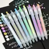 Caneta marca-texto de 9 cores ativada por pressão para marcar bullet journal, caneta marca-texto estudantil de grande capacidade, caneta profissional para desenho artístico, atacado
