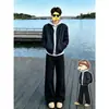Jeans de Trabajo Multibolsillos Color Caqui Mezclilla Pura Algodón Hombres Lavados Arrugados Pantalones de Leñador Pierna Recta Ligeramente Acampanados Retro Americano