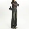 Jeans de pierna ancha de color claro para mujer Verano 2024 nuevos pantalones de cintura alta holgados con forma de pera pantalones rectos pequeños