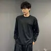Camiseta de manga larga para hombre 2026 nueva marca de moda de otoño, silueta de hombros caídos, prenda interior casual, top de cuello redondo, sudadera unisex