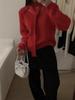 Suéter de cuello en V con lazo suave estilo coreano para mujer, otoño e invierno 2024, elegante y sencillo, top holgado