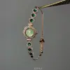 Pulseira Ajustável com Flor de Glicínia Vintage, Relógio Estilo Retrô de Luxo Leve, Relógio de Pulso Simples para o Dia a Dia