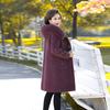 Abrigo de terciopelo dorado de visón de invierno para madre de mediana edad abrigo elegante nuevo de invierno de terciopelo de visón para mujeres de mediana edad y mayores