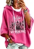 Nueva sudadera de Halloween transfronteriza 2026 con estampado de letras, sudadera con capucha para mujer con diseño independiente y forro polar pequeño