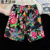 Pantalones Cortos para Hombre 2024 Nuevo Verano Florales del Noreste Delgados Sueltos Casuales de Celebridad de Internet Pierna Ancha Pantalones Largos