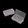 Caja de plástico transparente con gancho, borrador de crayón, caja de almacenamiento portátil para papelería de estudiante, caja de empaque de componentes electrónicos con tapa abatible