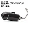 Adecuado para Motocicletas Vespa Spring 125 Modificada 3V Tubo de Escape de Sección Completa, Instalación Directa No Destructiva, 14-24 Años