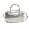 Bolsa Transversal Simples Estilo Coreano 2025 Novo Estilo de Verão Bolsa Quadrada Pequena Simples Cor Pura Estilo Estrangeiro Bolsa de Ombro Bolsa Bowling para Mulheres