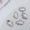 Rhinestones Blancos de Fondo Puntiagudo para Uñas, Rectangulares Blancos Transparentes Super Brillantes, de Forma Irregular, Vidrio Tipo Caramelo de Roca y Rhinestones de Forma Especial para Decoraciones de Uñas