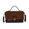 Bolsa pequena vintage outono e inverno para mulheres 2026 novo modelo, design de nicho de alta qualidade, bolsa quadrada pequena de camurça da moda, de ombro e transversal