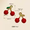 Aço Inoxidável Banhado a Ouro Real Pingente de Gota de Óleo Morango Cereja Coração Milho Cor Plasma Conservante de Cor Incrustado com Zircônia Real