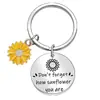 Amazon girasol girasol margarita colgante para cumpleaños de amigos regalo de Acción de Gracias llavero de acero inoxidable