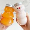 Botella para Té de Leche Árbol de Navidad Muñeco de Nieve 500ml Popular Desechable Dibujos Animados Creativa Plástico Botella para Bebidas Botella para Jugo