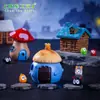 Paisaje en miniatura, casa brillante creativa de Halloween, cabaña de madera, casa de hongo, accesorios decorativos DIY hechos a mano, adornos pequeños