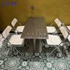 Restaurante Temático Estilo Industrial Churrascaria Lanchonete Noturna Combinação de Mesa e Cadeira Celebridade da Internet Loja de Chá com Leite Café Loja Mesa e Cadeiras Dobráveis de Aço Inoxidável