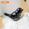 Gravel de cristal de venta cruzada más vendido, resina, lindo, pájaro con pan de oro, adornos, decoraciones de escritorio para el hogar, artesanías