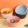 Tigela de salada grande para uso doméstico e em restaurantes, tigela para frutas, alimentos secos, nozes, tigela para macarrão e sopa apimentada para uso externo, palha de trigo