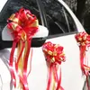 Coche de bodas florista flor de tirar flor de tirar a mano flor de tirar de doble color embalaje de regalo lazo flor de tirar a mano flor de tirar para persona perezosa caja de flor de tirar