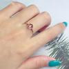 Anillo Nuevo Oro Rosa Turmalina Natural de Alta Gama Anillo Verde Rojo Diamante Gema Conjunto Joyería Mujeres
