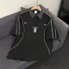 Polo de Manga Corta con Cuello Camisero para Mujer, Camiseta de Verano de Marca de Moda, Estilo Coreano Ajustado, Top Versátil de Moda Nuevo 2026