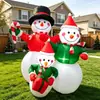 Fabricante direto de bonecos de neve infláveis familiares para feriados, adereços de decoração para gramado externo para atmosfera festiva