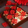 Tela No Tejida Pequeña de Doble Felicidad para Decoración de Habitación de Boda, Esparcimiento de Cama, Charola de Frutas para Boda Lanzada a Mano, Pegatinas de Vidrio para Escaleras, Personaje Especial de Doble Felicidad para Boda