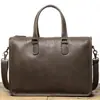 Bolsa de ombro masculina casual de couro de vaca de primeira camada para o dia a dia, bolsa de ombro executiva, bolsa de escritório simples de grande capacidade para computador