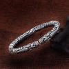Pulsera de Anillo Retro Doble Choque de las Nueve Puertas Antiguas, Mismo Estilo para Hombres y Mujeres, Pulsera Doble de Cabeza de Dragón Abierta para Parejas, Venta al por Mayor de Fábrica