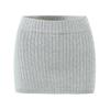 Exportación al por mayor transfronteriza Ropa de mujer Otoño 2025 Estilo europeo y americano Color liso Cubre cadera Falda midi de punto para mujer C27629