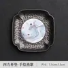 Posavasos Premium Pintados a Mano, Portavasos Florales Retro de Aleación de Aluminio, Posavasos Aislantes de Calor para Juego de Té Casero, Accesorios Creativos para Ceremonia de Té Kung Fu