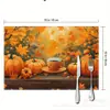 Temu Alfombrilla Decorativa de Otoño para Acción de Gracias Estampado de Calabaza Vajilla Esterilla Aislante Versátil Simple Alfombrilla de Comedor Occidental Acción de Gracias