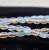 Cuentas Largas de Arroz Transparentes Facetadas Brillantes K9 de 6 mm de Gama Alta, Cuentas de Oliva, Cuentas de Vidrio de Cristal de Tambor de Cintura, Accesorios para Joyería con Cuentas