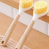 Cepillo para ollas con mango de imitación madera cepillo para ollas de cocina cepillo para ollas de mango largo cepillo para ollas de cocina universal artefacto para ollas no lastima la mano cepillo para ollas al por mayor