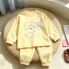 Conjunto Infantil Outono e Inverno Novo Estilo Roupa Íntima Pijamas Menina Roupas de Outono Calças de Outono Roupa de Casa Conjunto de Duas Peças Roupas Infantis Atacado