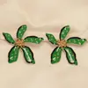 Brincos de tarraxa com design único estilo europeu e americano, moda, liga metálica com esmalte gota, bolinhas, flor multicolorida, acessórios femininos versáteis e elegantes, atacado