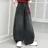 Calças Jeans para Meninos e Meninas 2026 Verão Novo Estilo Jeans Céu Estrelado para Meninas Estilo Coreano Calças Cimitarra Calças Jeans Longas Tendência