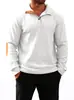 Moletom com Lapela Jacquard Masculino Transfronteiriço Temu Primavera e Outono Novo Patchwork Couro Meio Zíper Top