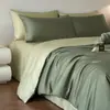 Juego de ropa de cama de lujo de seda helada de cuatro piezas para dormitorio principal de verano, que incluye sábana plana, sábana ajustable, funda de edredón y juego de ropa de cama de tres piezas
