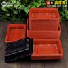 Caja rectangular para empaquetar frutas y verduras desechables, bandeja roja y negra fresca, para supermercado Xianyuan