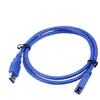 Línea de extensión USB 3.0 macho a hembra de cobre/línea de conexión de línea de transmisión de datos de alta velocidad USB azul de un solo cabezal Línea azul negra