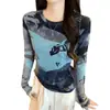Camiseta Artística y Elegante de Manga Larga para Mujer, Nuevo Top Base Ajustado con Protección Solar para el Verano 2025