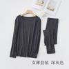 Conjunto de Ropa Interior Térmica Fina de Cuello Redondo, Ropa y Pantalones Elásticos Ajustados para Otoño, Ropa Interior Fina de Capa Base para Mujer al por Mayor, Ajustado