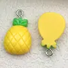 Resina Desenho Animado Fofo Realista 3D Morango Limão Fruta Chaveiro Pingente Acessório DIY