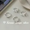 Corea del Sur Namdaemun Diseño de Nicho Joyería de Plata S925 Plata de Ley Anillo de Ola de Tres Capas Simple y de Alta Gama Estilo Personalizado