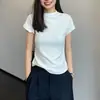 Camiseta Slim Fit com Cintura Franzida para um Visual que Valoriza, Confortável e Elástica, Nova para Primavera e Verão S0321Y