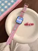 Bordado de Delfín Correa de Cuero de Verano Adecuada para Apple iWatch Generación 11 10/987Ultrase